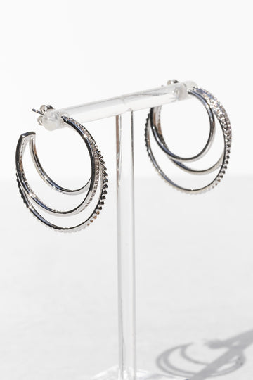 TRIPLE THREAT HOOPS- STERLING SILVER